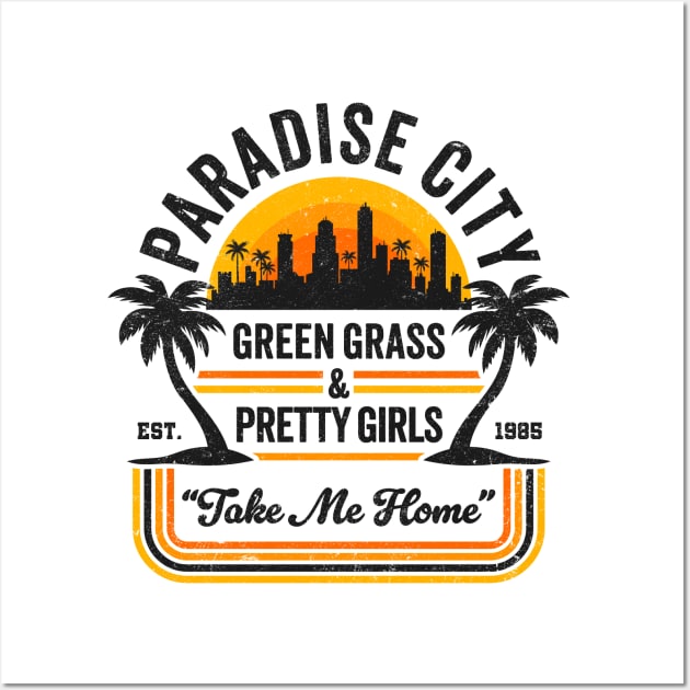 Paradise City: Green Grass & Pretty Girls - 80's Rock Nostalgia Wall Art by TwistedCharm